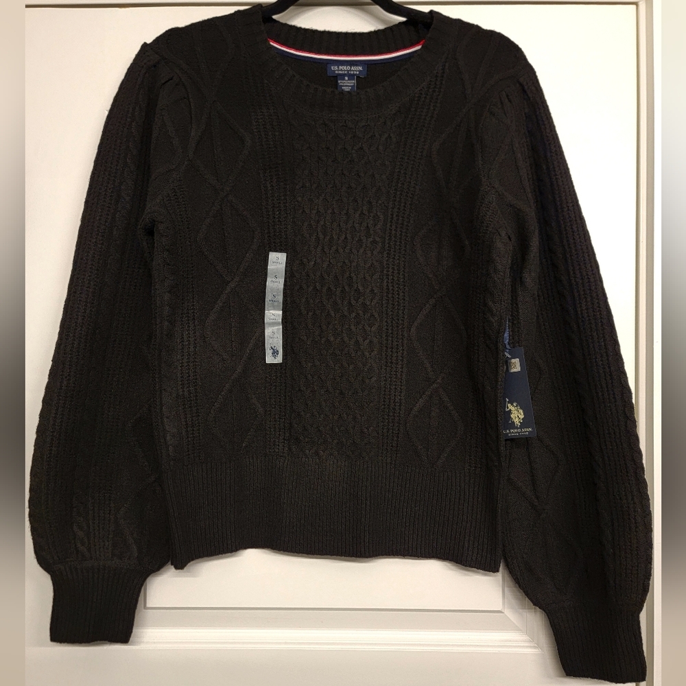 U.S. Polo Assn. Black Cable Knit Sweater